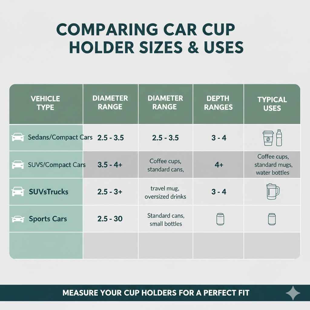 Comparing Cup Holder Sizes and Uses
