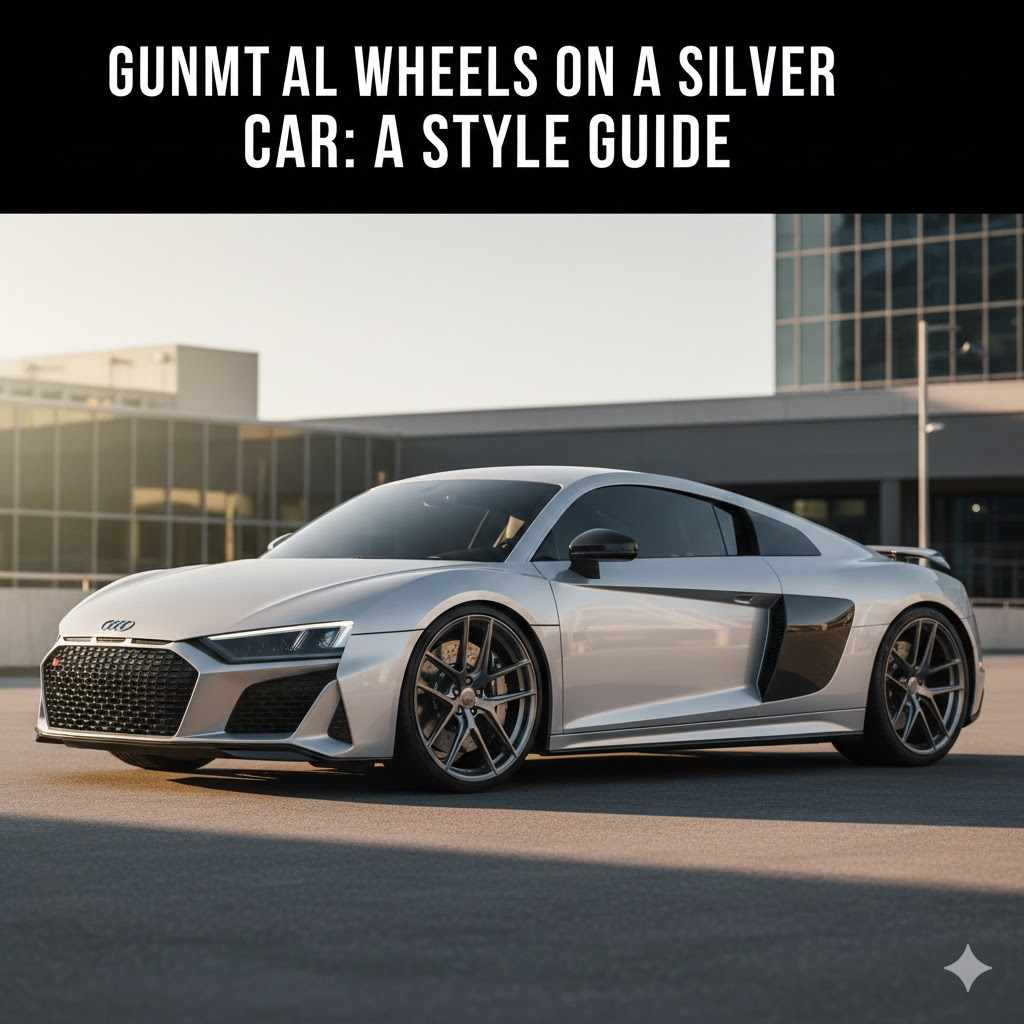 Gunmetal Wheels on a Silver Car