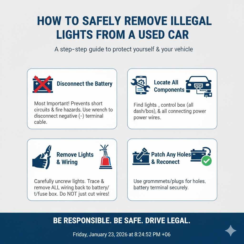 How to Safely Remove Illegal Lights from a Used Car