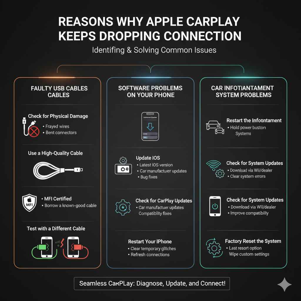 Reasons Why Apple CarPlay Keeps Dropping Connection