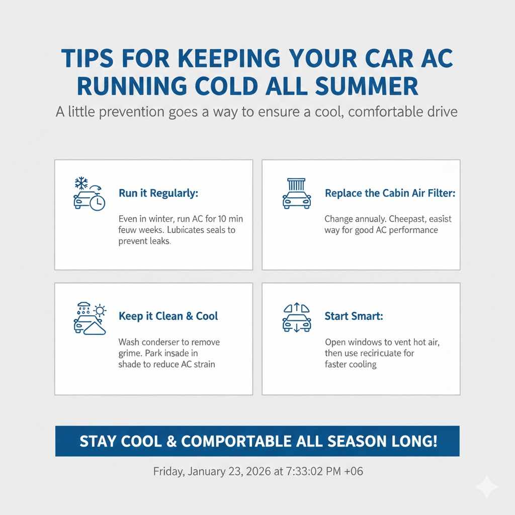 Tips for Keeping Your Car AC Running Cold All Summer