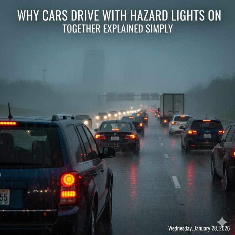 Why Cars Drive With Hazard Lights On Together Explained Simply