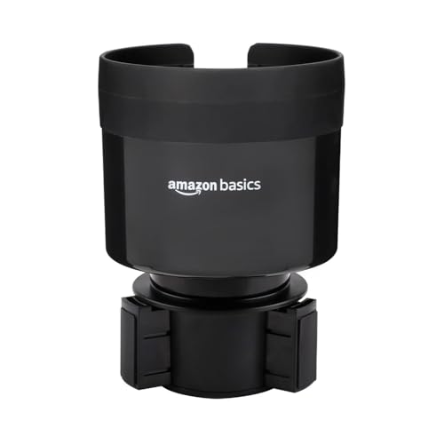 Amazon Basics Car Cup Holder Expander with Adjustable Base, Securely Holds Large Bottles...