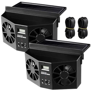 Solar-powered car window exhaust fan