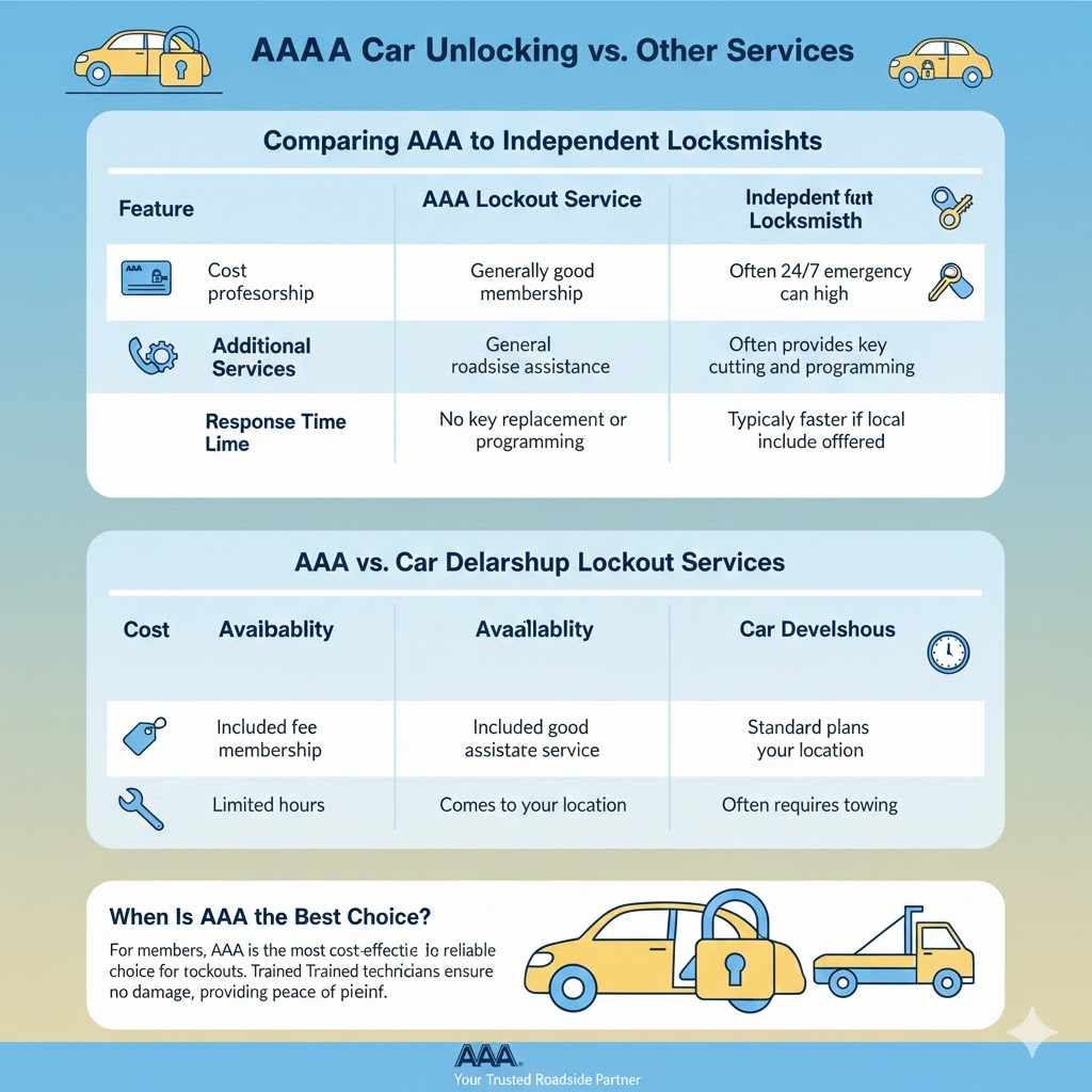 AAA Car Unlocking vs. Other Services


