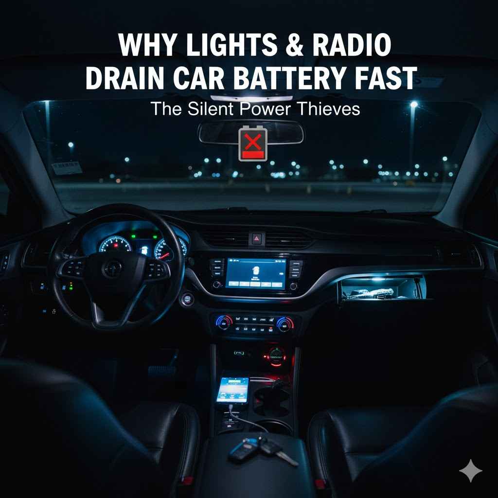 Why Lights Radio Drain Car Battery Fast