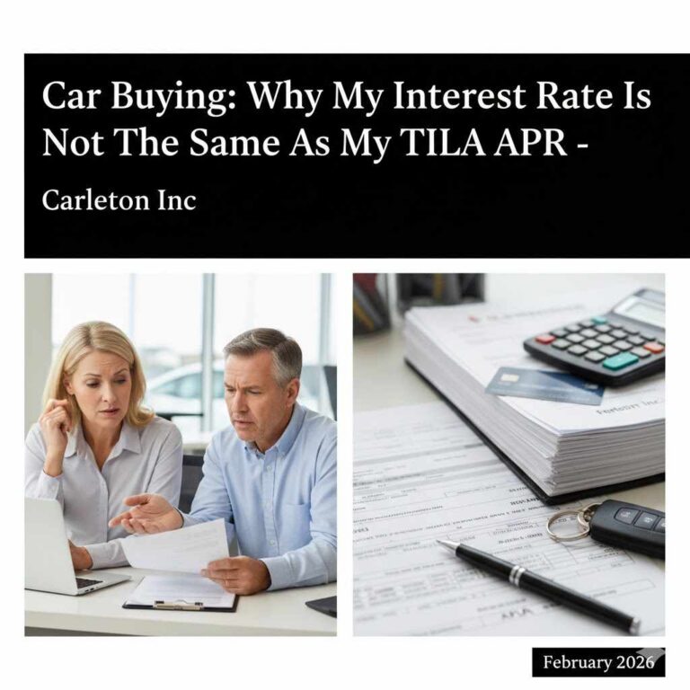 Car Buying Why My Interest Rate Is Not The Same As My Tila Apr Carleton Inc
