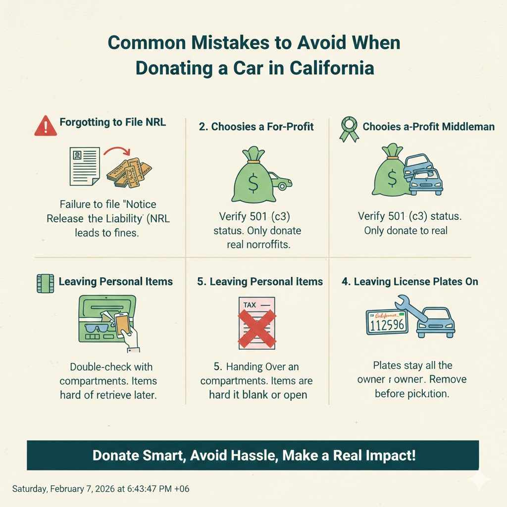 Common Mistakes to Avoid When Donating a Car in California