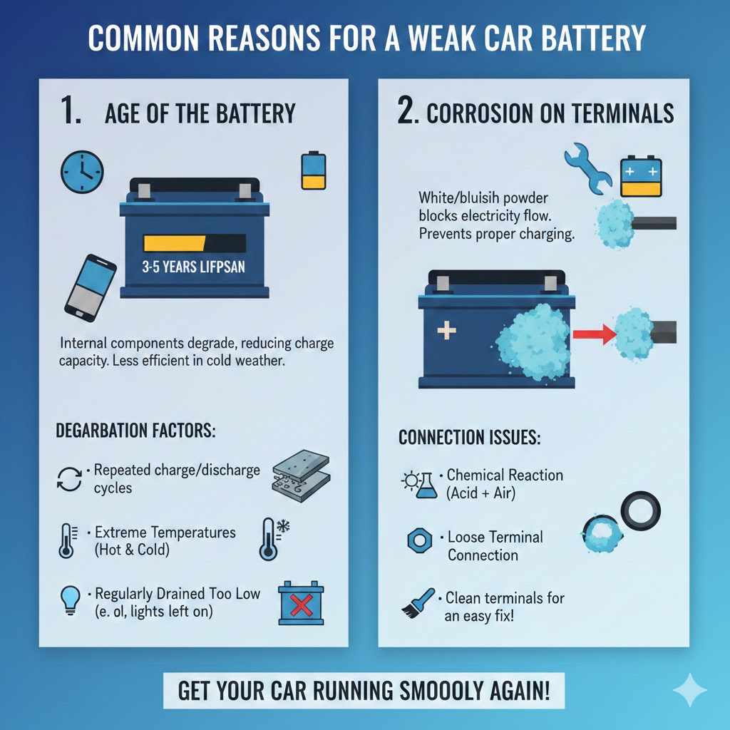 Common Reasons For A Weak Car Battery