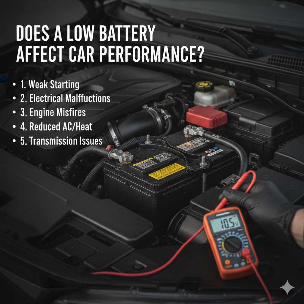 Does a low battery affect car performance?