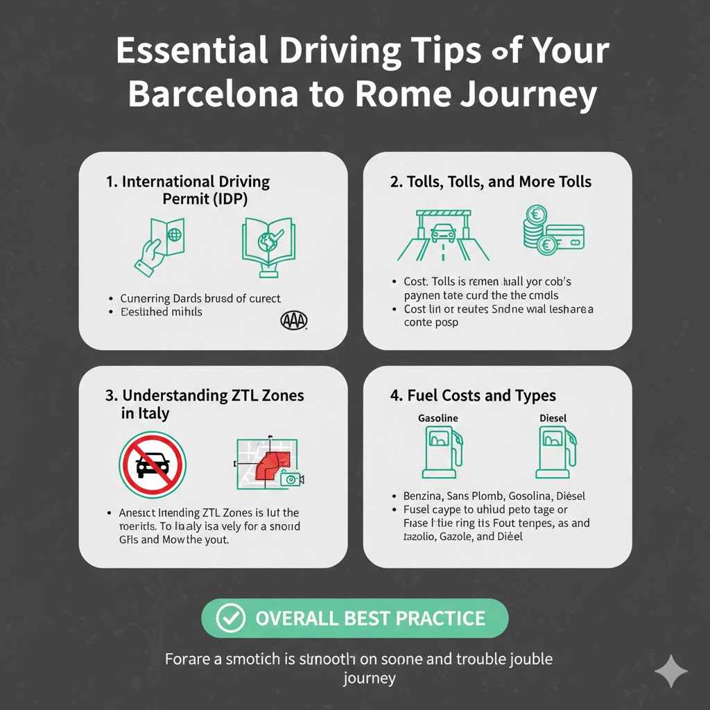 Essential Driving Tips for Your Barcelona to Rome Journey