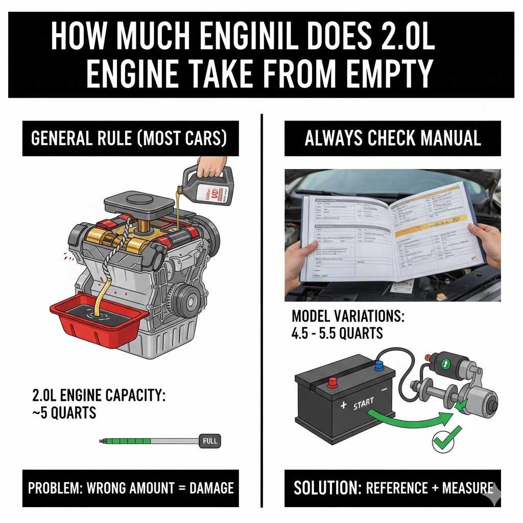 How Much Oil Does a 2.0L Engine Take From Empty