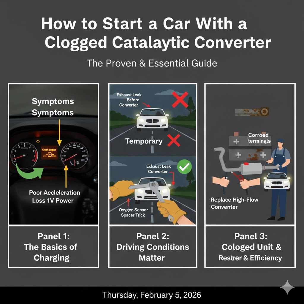 How to Start a Car With a Clogged Catalytic Converter