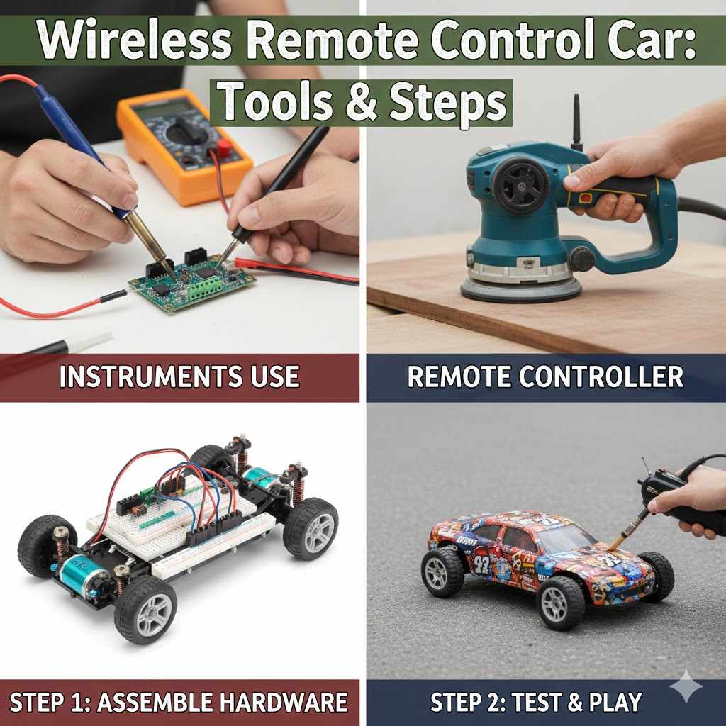 Instrunment Use For Making A Wireless Remote Control Car And How To Make It