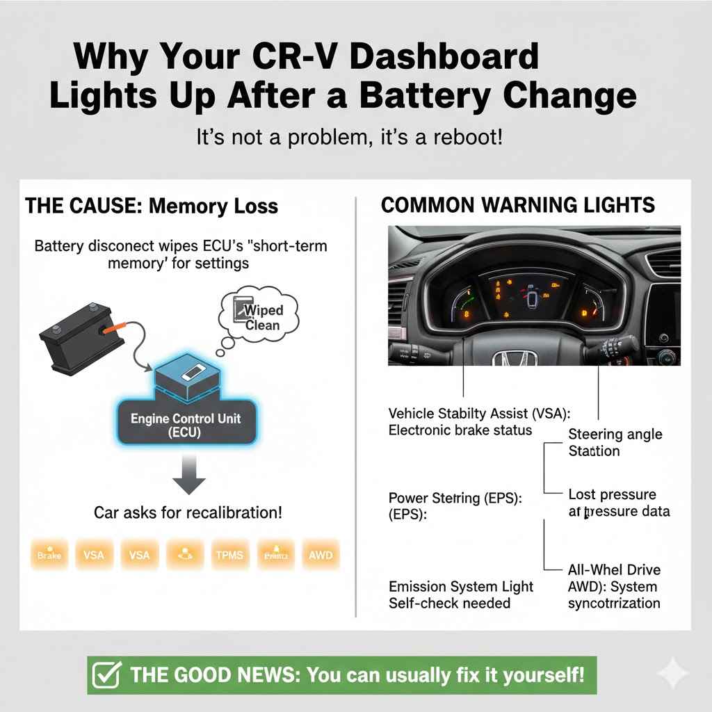 Why Your CR-V Dashboard Lights Up After a Battery Change
