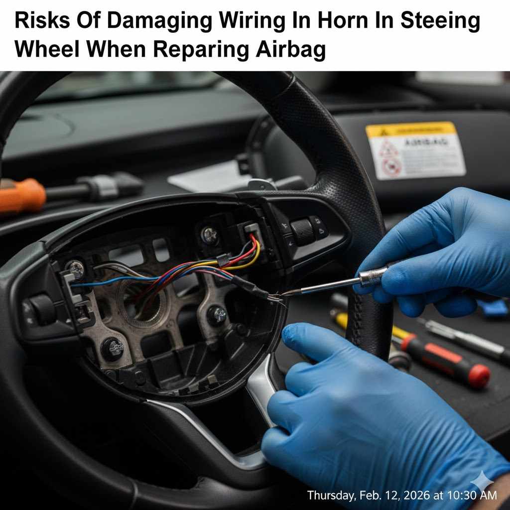 Risks Of Damaging Wiring In Horn In Steering Wheel When Repairing Airbag
