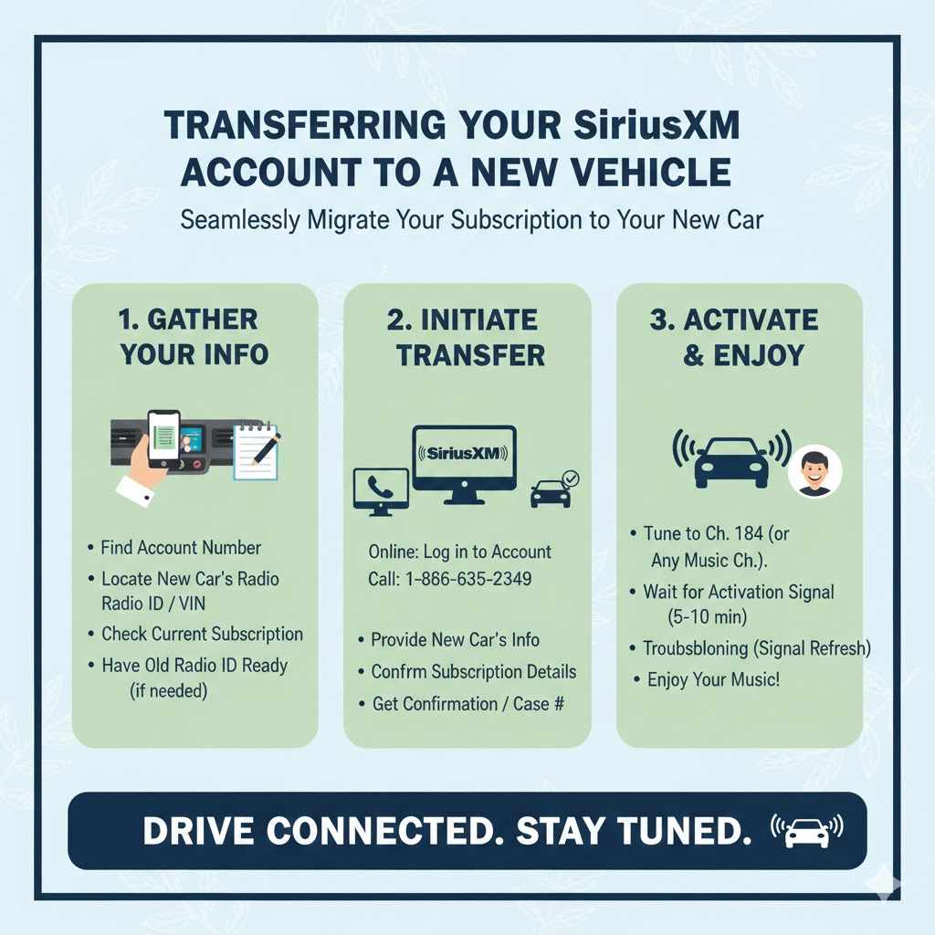 Transferring Your SiriusXM Account to a New Vehicle


