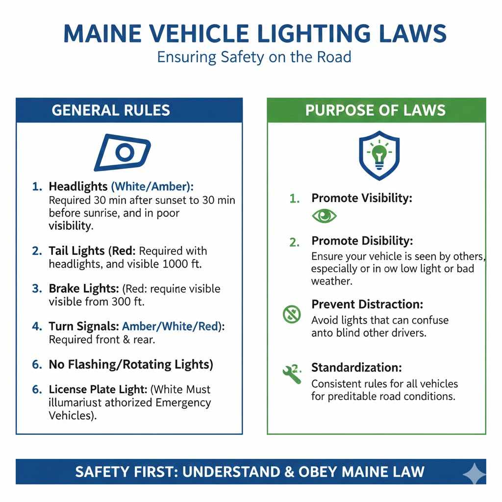 Understanding Maine Vehicle Lighting Laws


