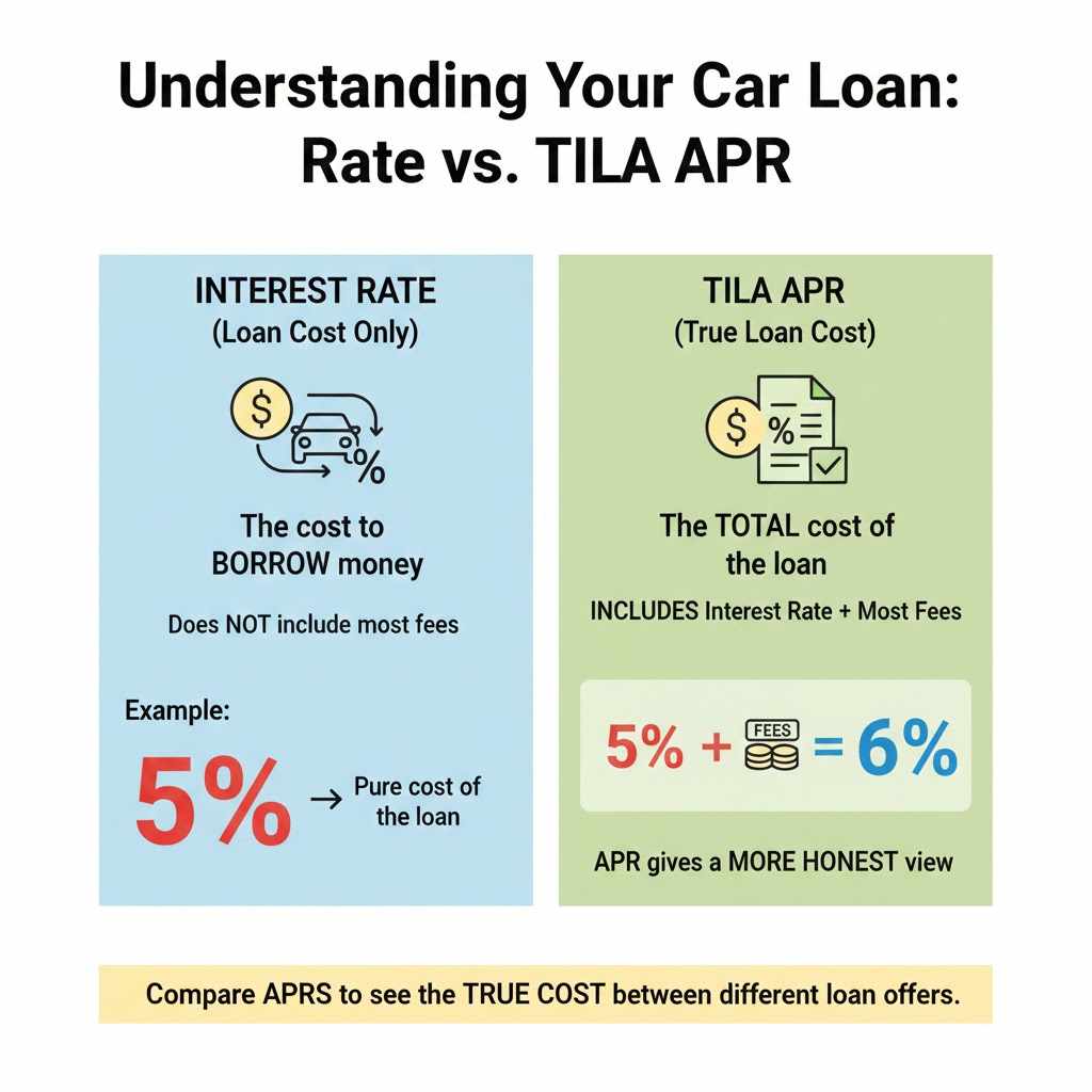 Understanding Your Car Loan Rate vs. TILA APR