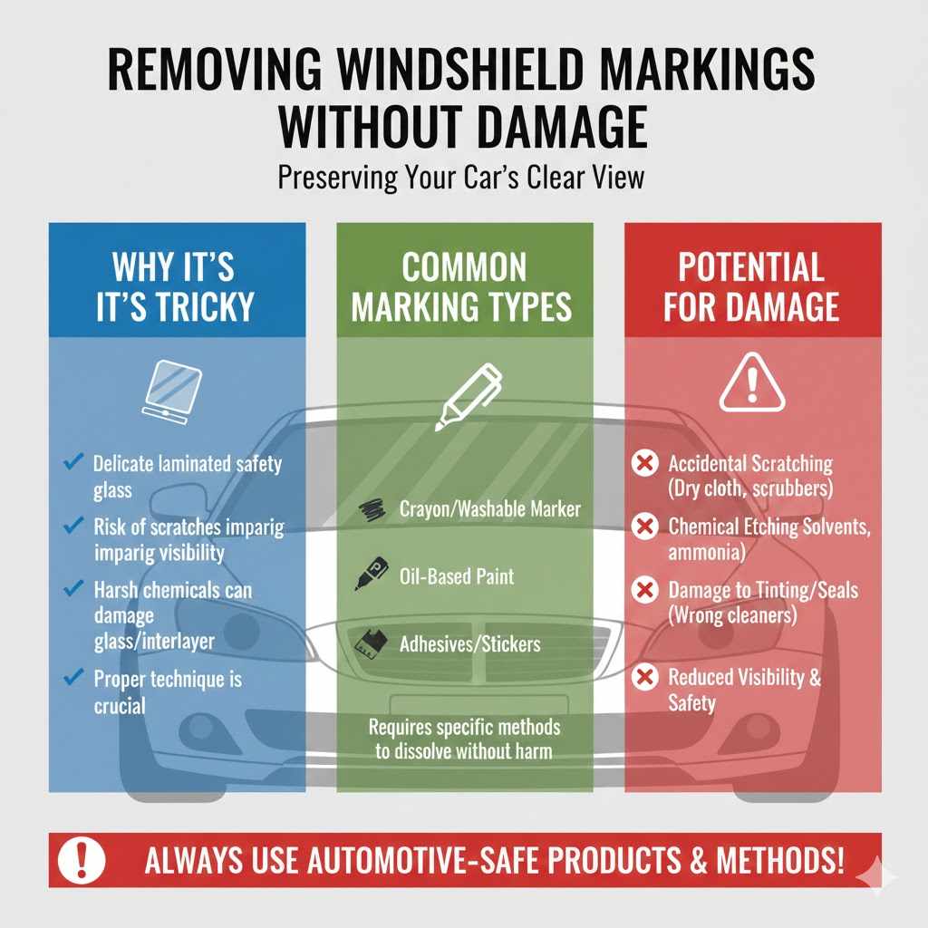 Why Removing Windshield Markings Is Tricky