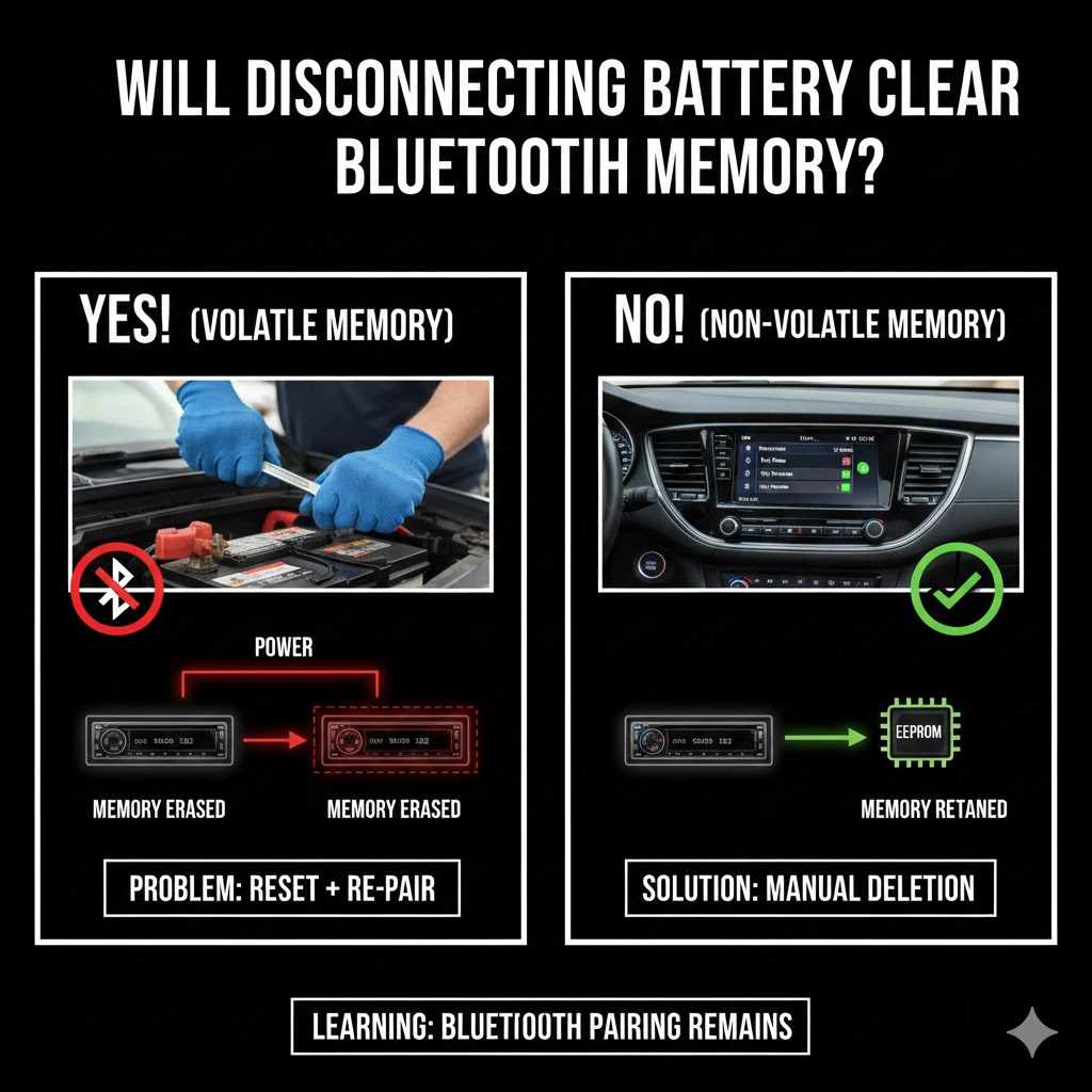 Will Disconnecting Battery Clear Bluetooth Memory?