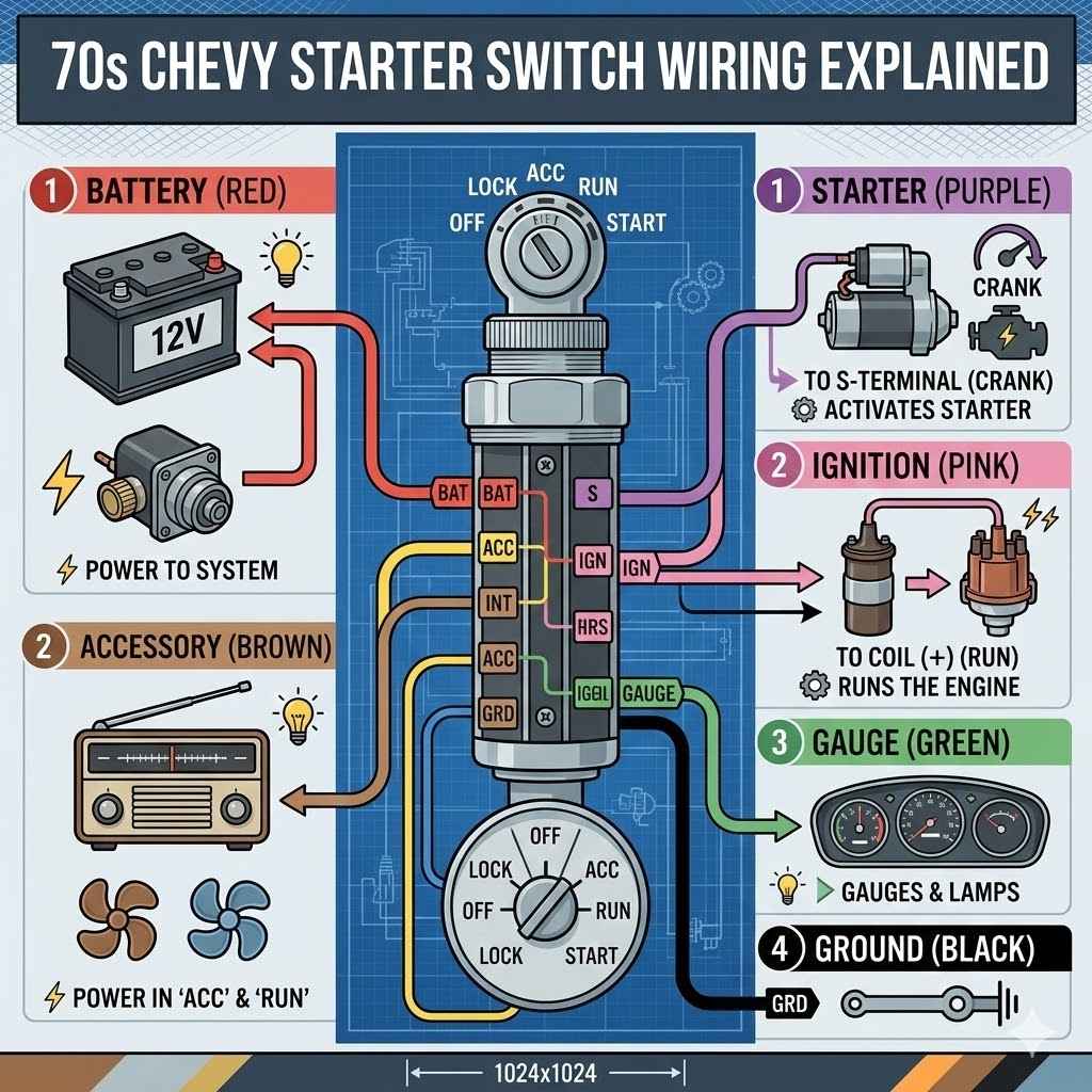 70s Chevy Starter Switch Wiring Explained