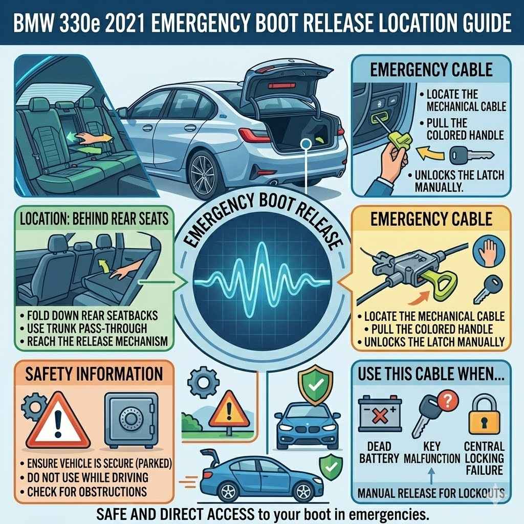 BMW 330e 2021 Emergency Boot Release Location Guide