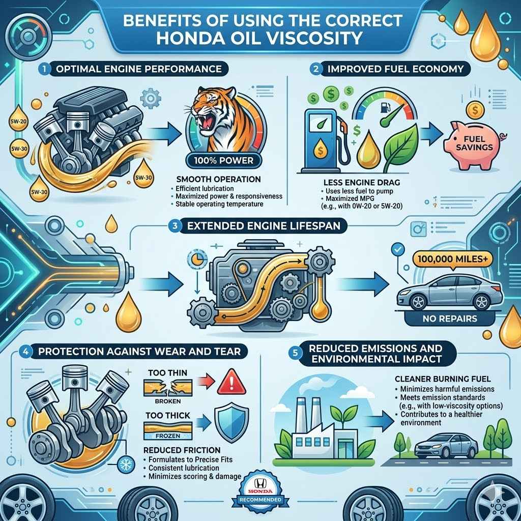 Benefits of Using the Correct Honda Oil Viscosity