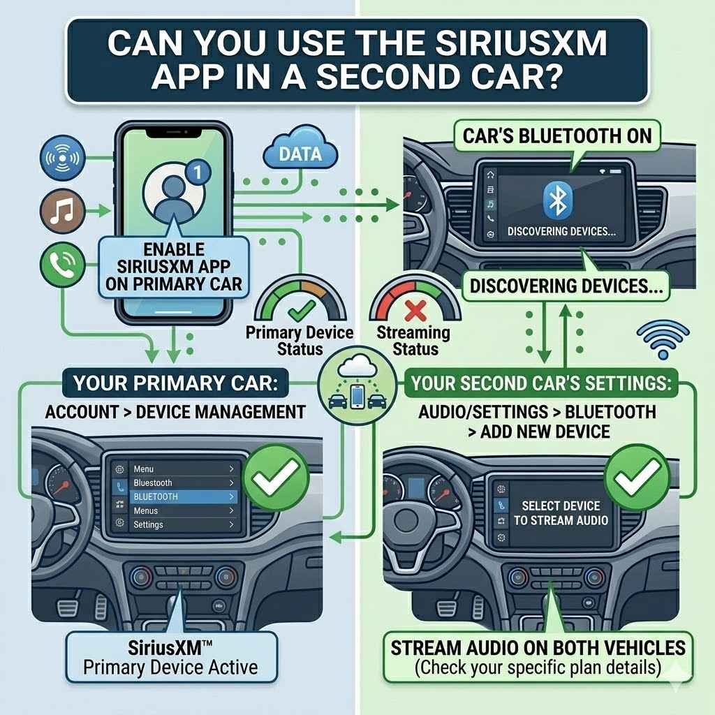 Can You Use the SiriusXM App in a Second Car?