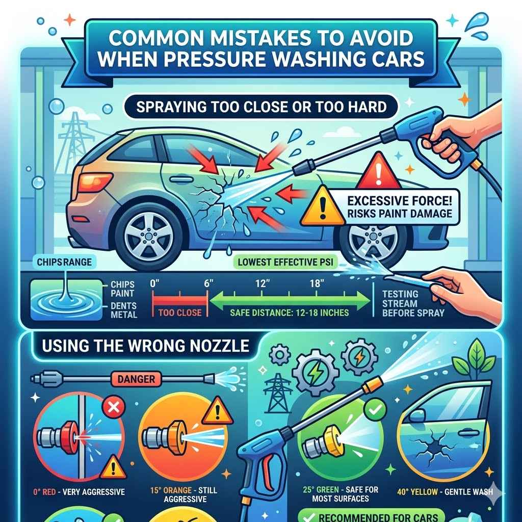 Common Mistakes to Avoid When Pressure Washing Cars