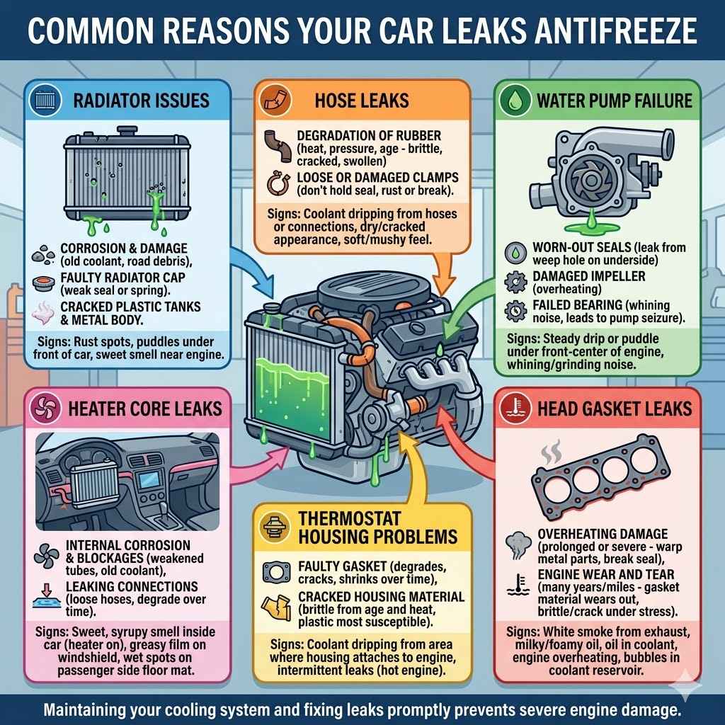 Common Reasons Your Car Leaks Antifreeze
