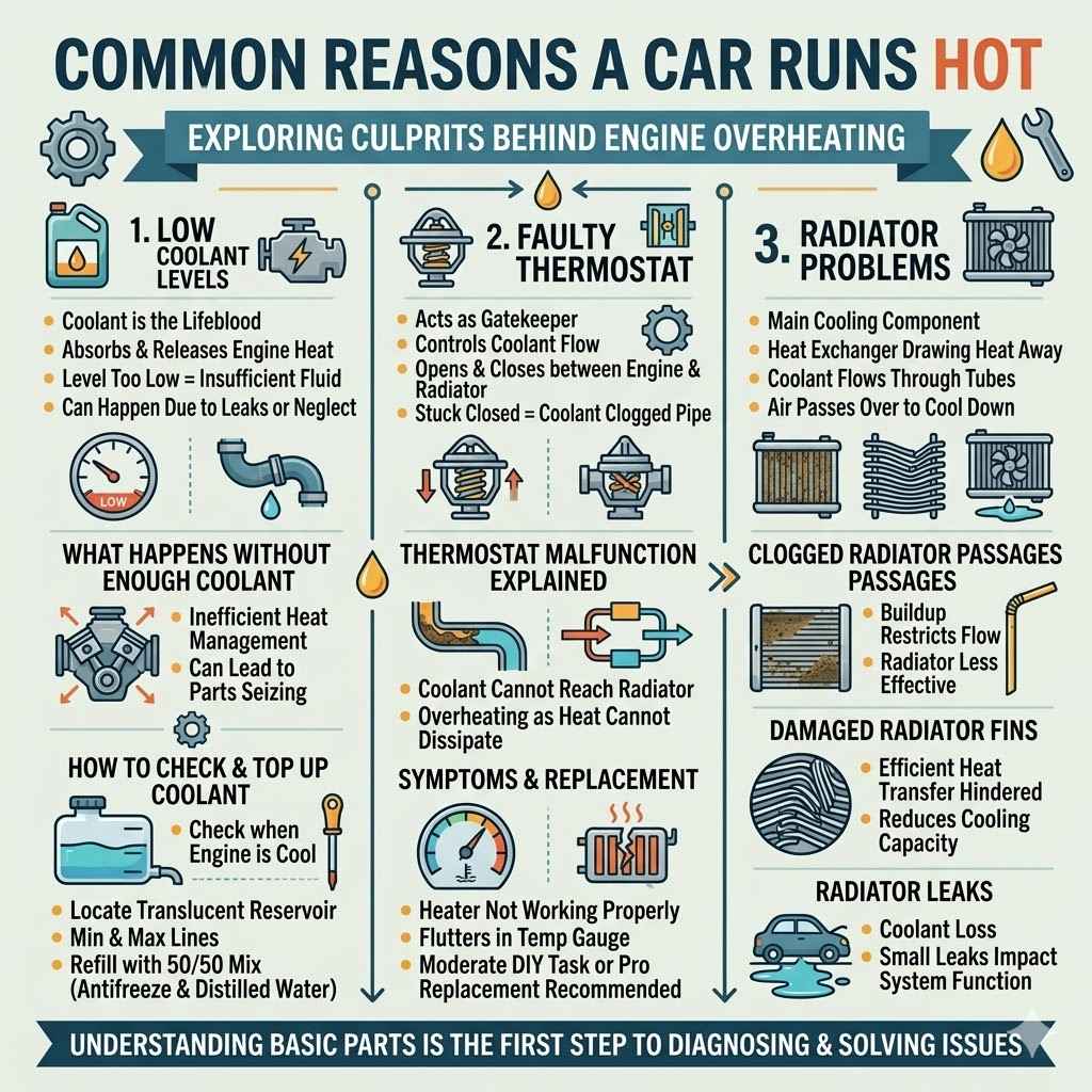 Common Reasons a Car Runs Hot