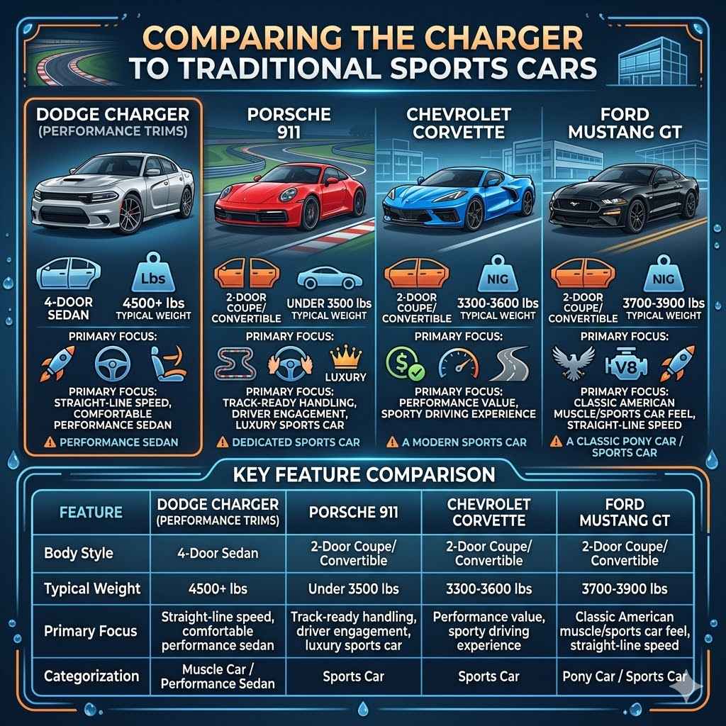 Comparing the Charger to Traditional Sports Cars