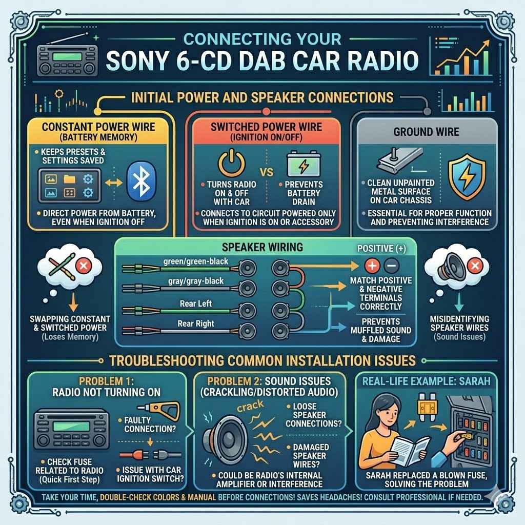 Connecting Your Sony 6-CD DAB Car Radio