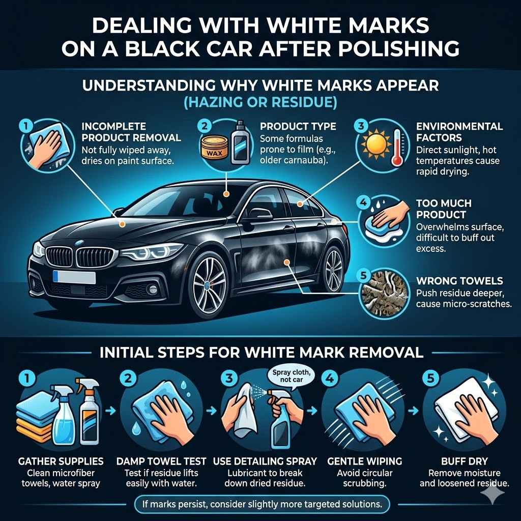 Dealing With White Marks on Black Car After Polishing