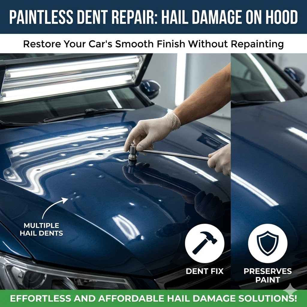Paintless Dent Repair Hail Damage Hood