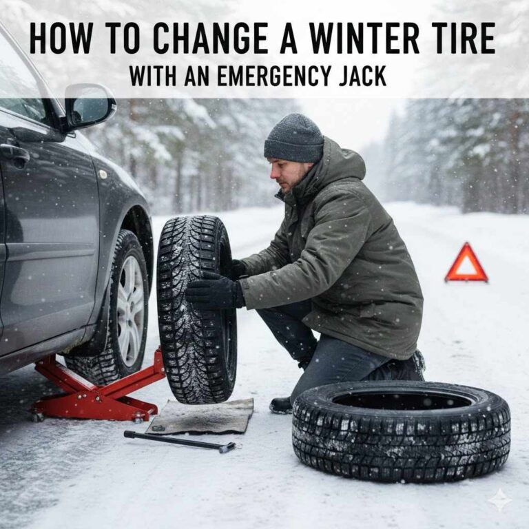 How to Change Winter Tire With Emergency Jack