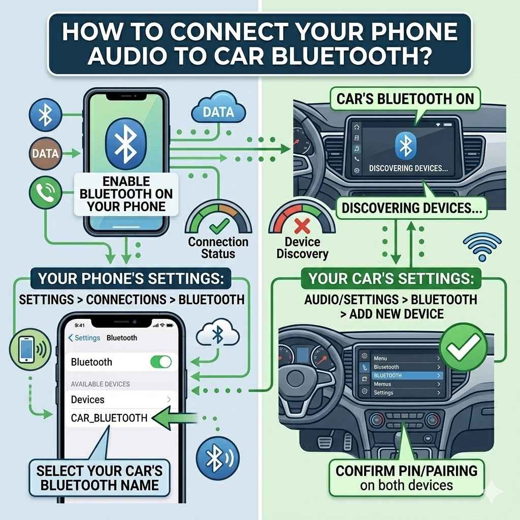 How to Connect Your Phone Audio to Car Bluetooth