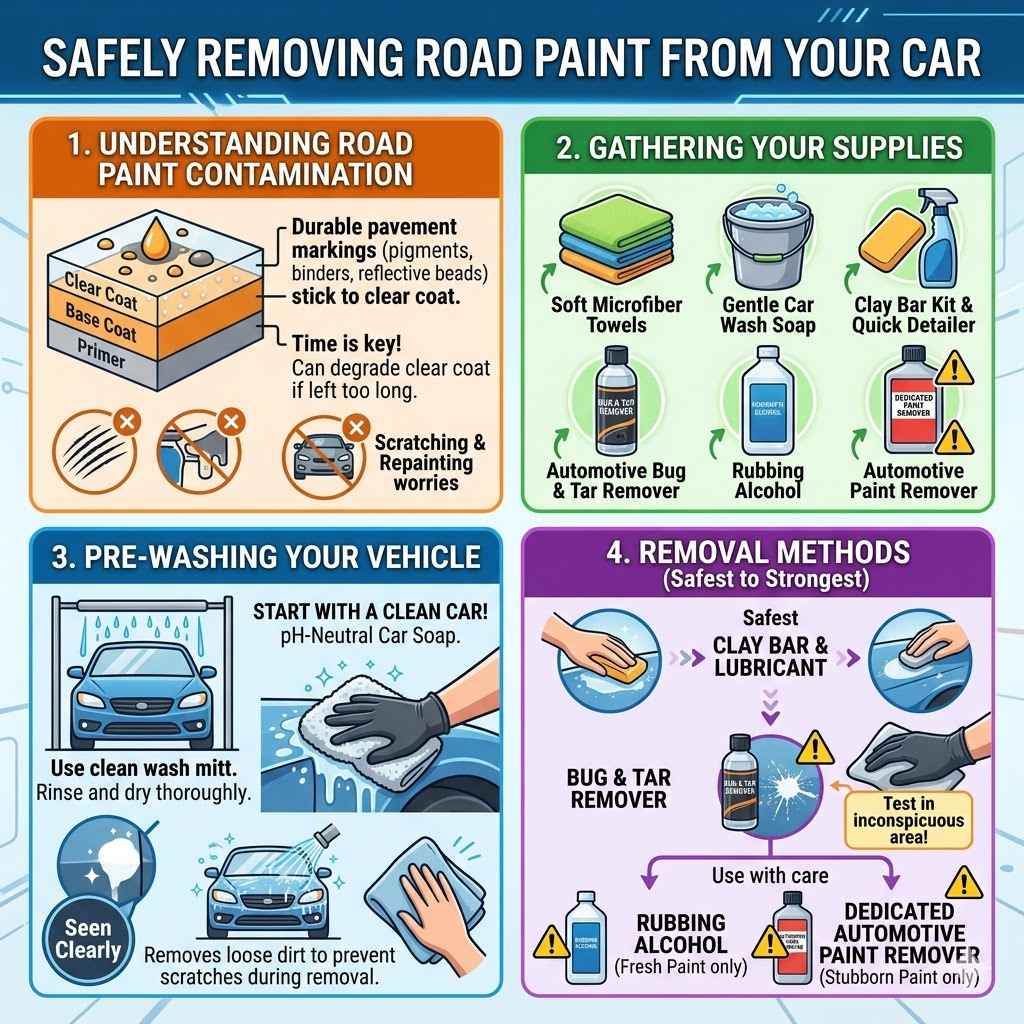 Safely Removing Road Paint From Your Car