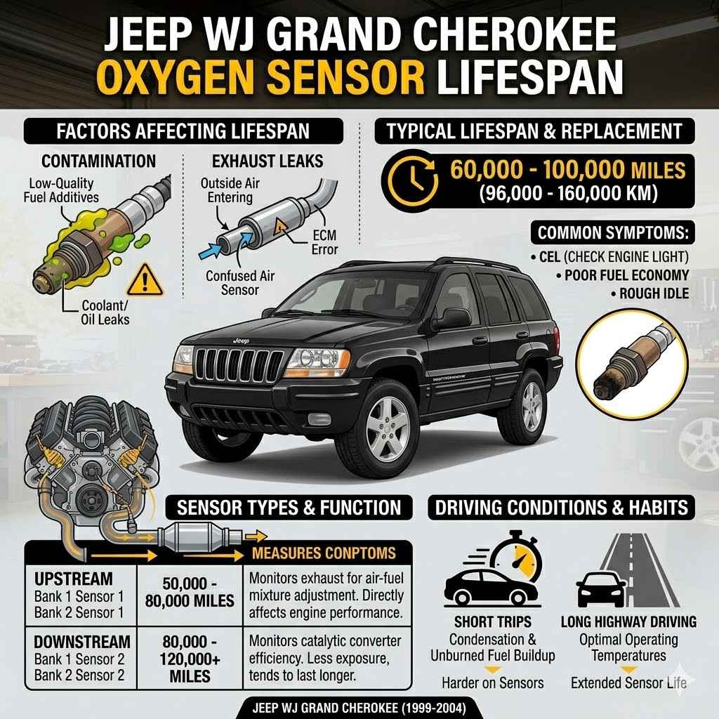 Jeep WJ Grand Cherokee Oxygen Sensor Lifespan