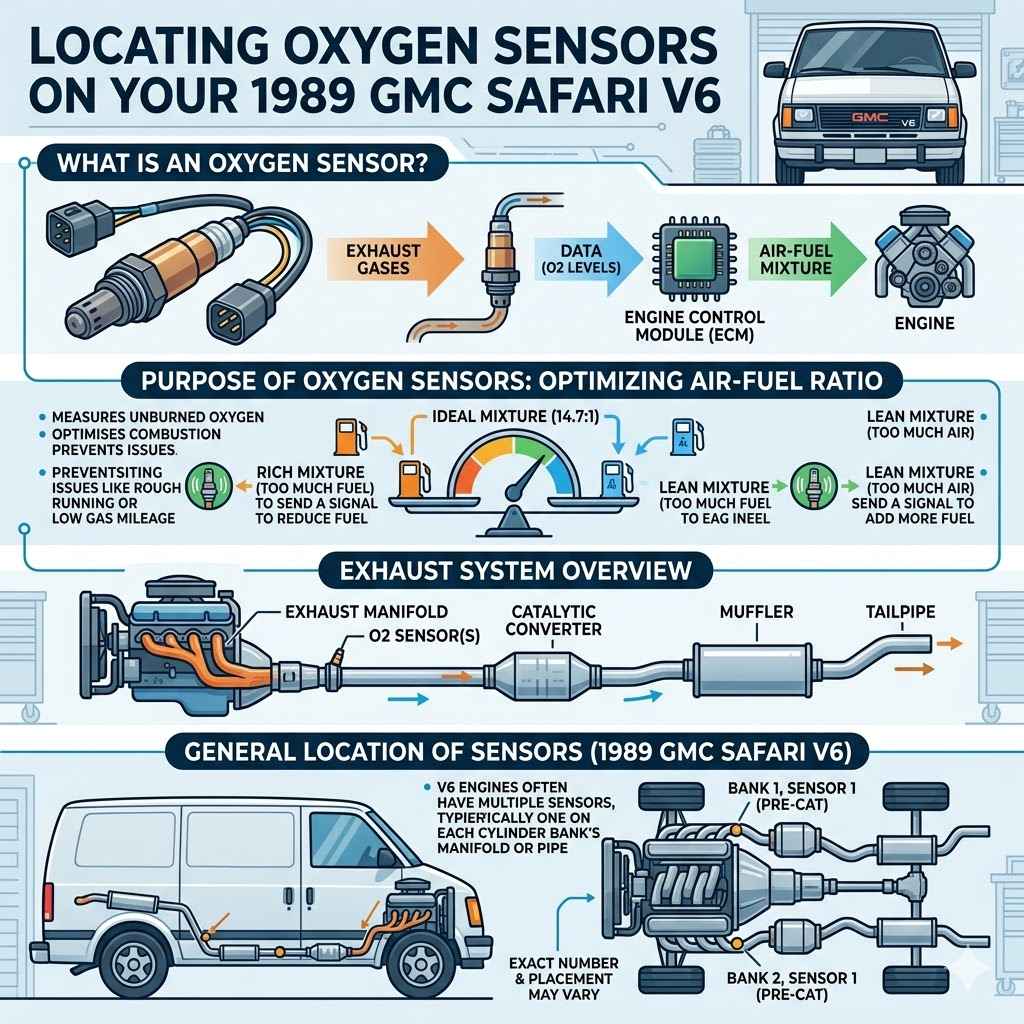 Locating Oxygen Sensors on Your 1989 GMC Safari V6