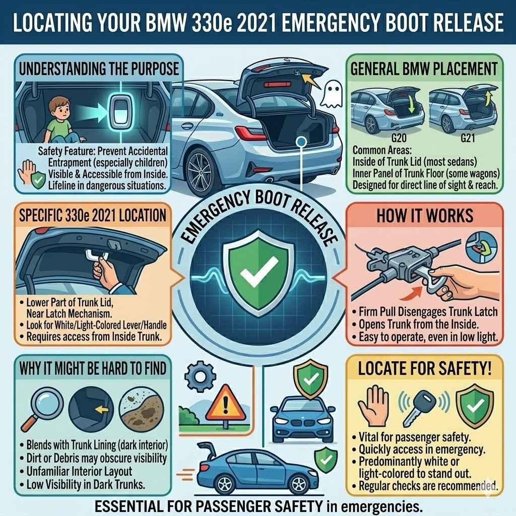 Locating Your BMW 330e 2021 Emergency Boot Release
