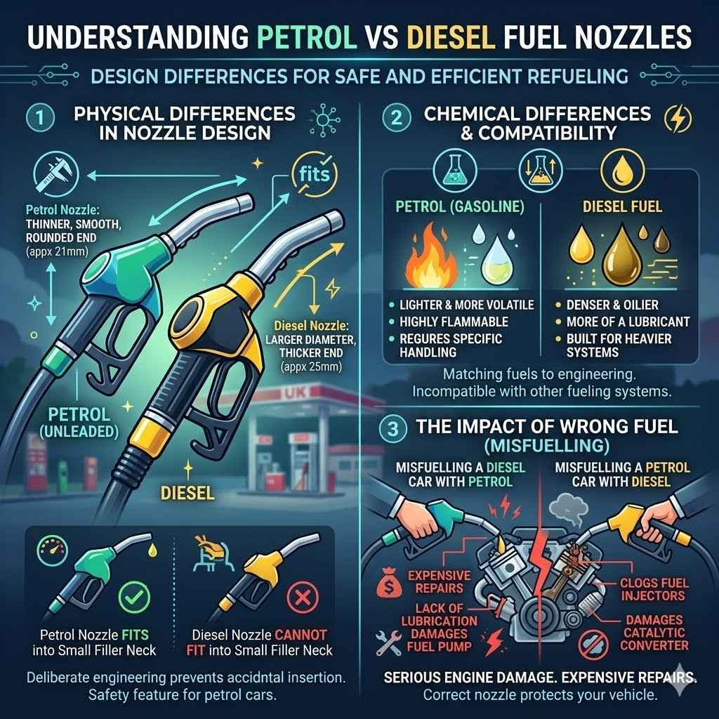 Petrol Vs Diesel Fuel Nozzles