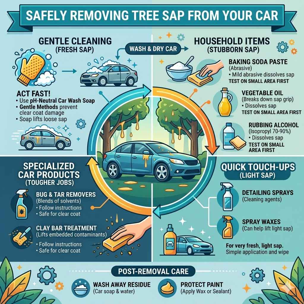 Safely Removing Tree Sap from Your Car