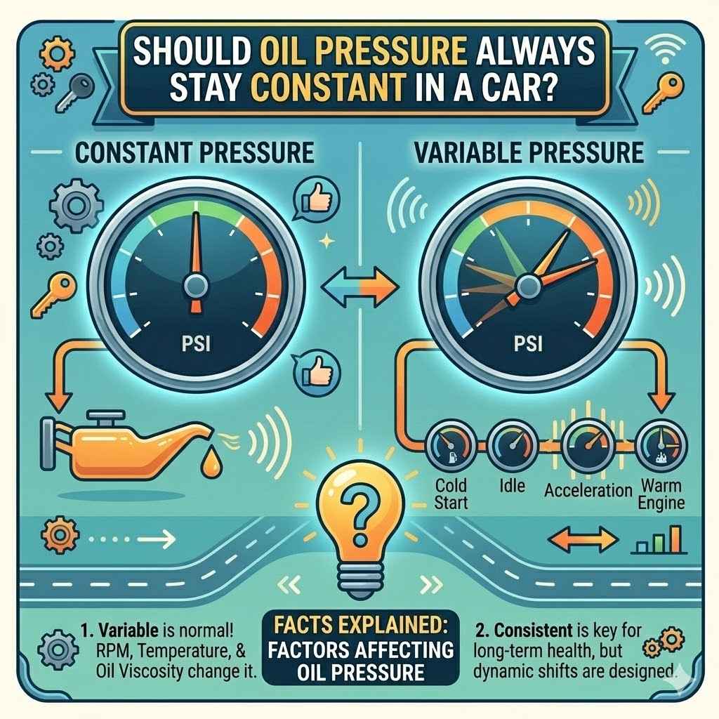 Should Oil Pressure Always Stay Constant in a Car?