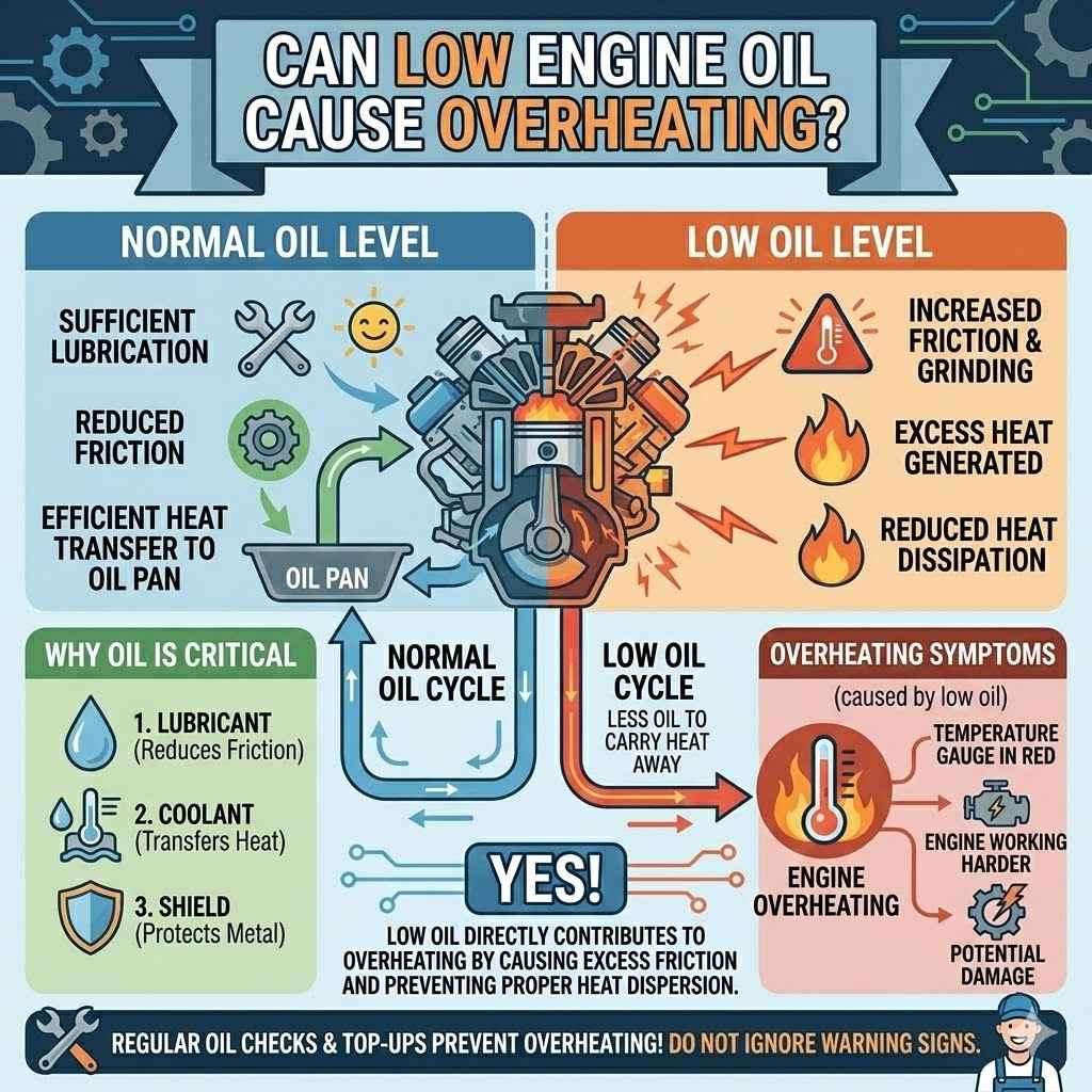 Can Low Engine Oil Cause Overheating?