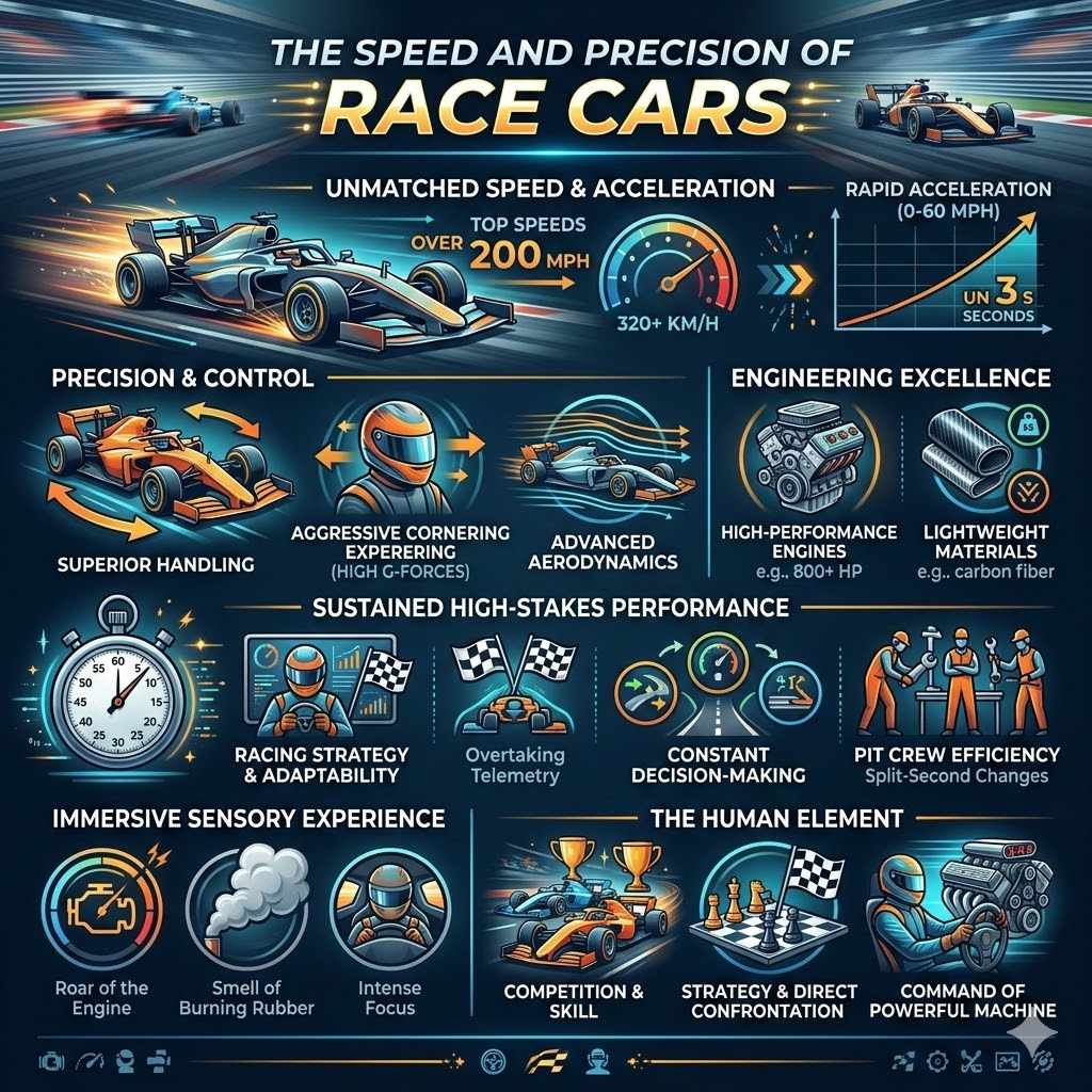 The Speed and Precision of Race Cars