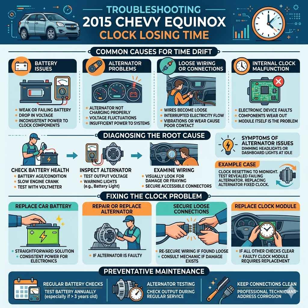 Troubleshooting 2015 Chevy Equinox Clock Losing Time