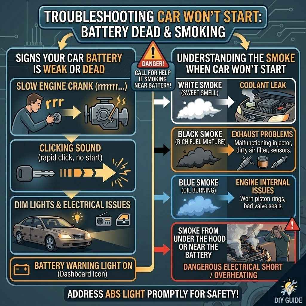 Troubleshooting Car Won’t Start Battery Dead and Smoking