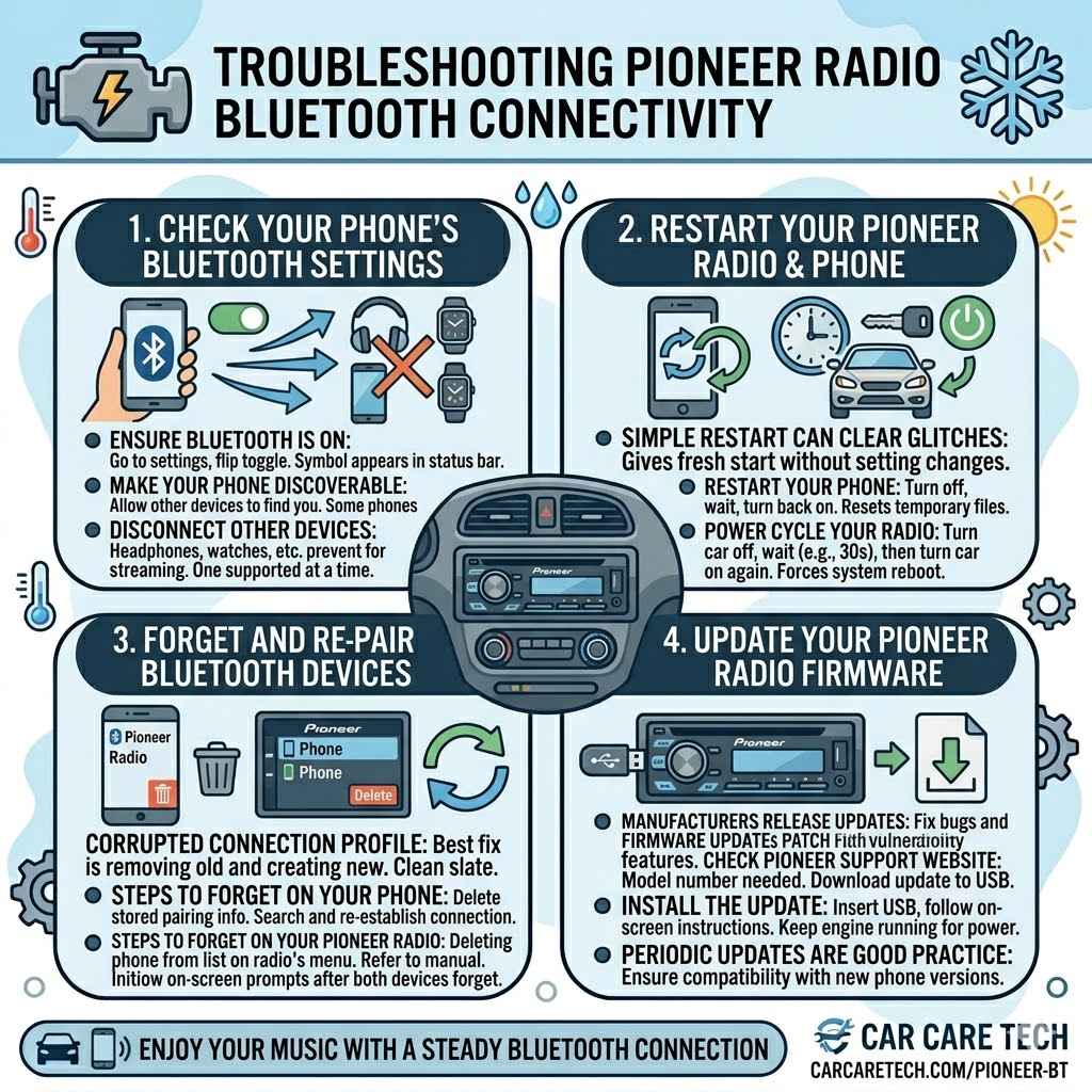 Troubleshooting Pioneer Radio Bluetooth Connectivity